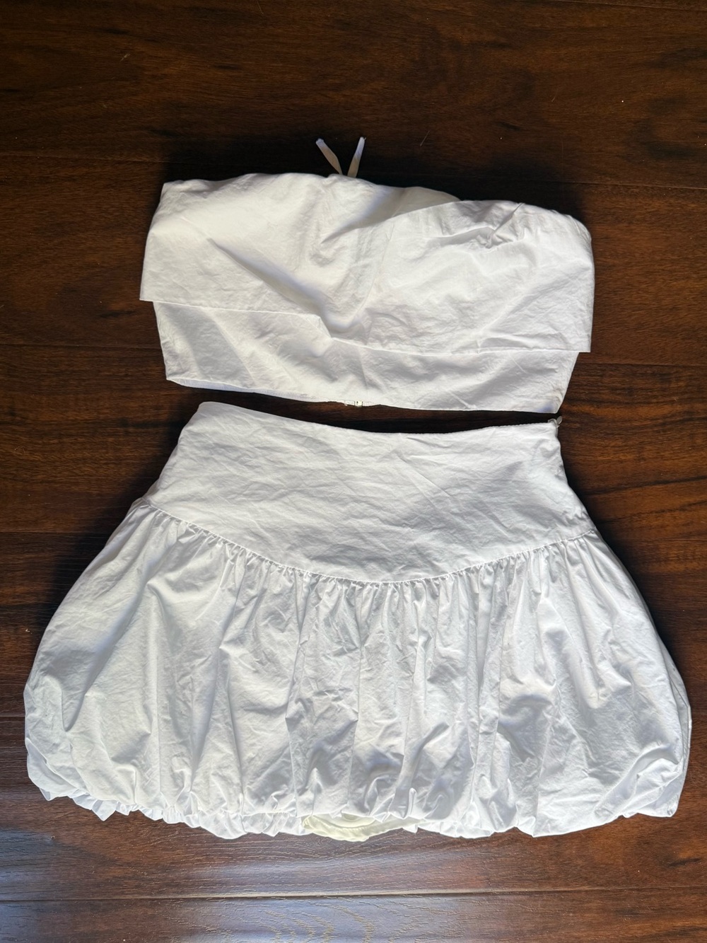Nia bubble skirt set white size small